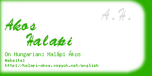 akos halapi business card