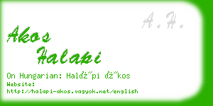 akos halapi business card